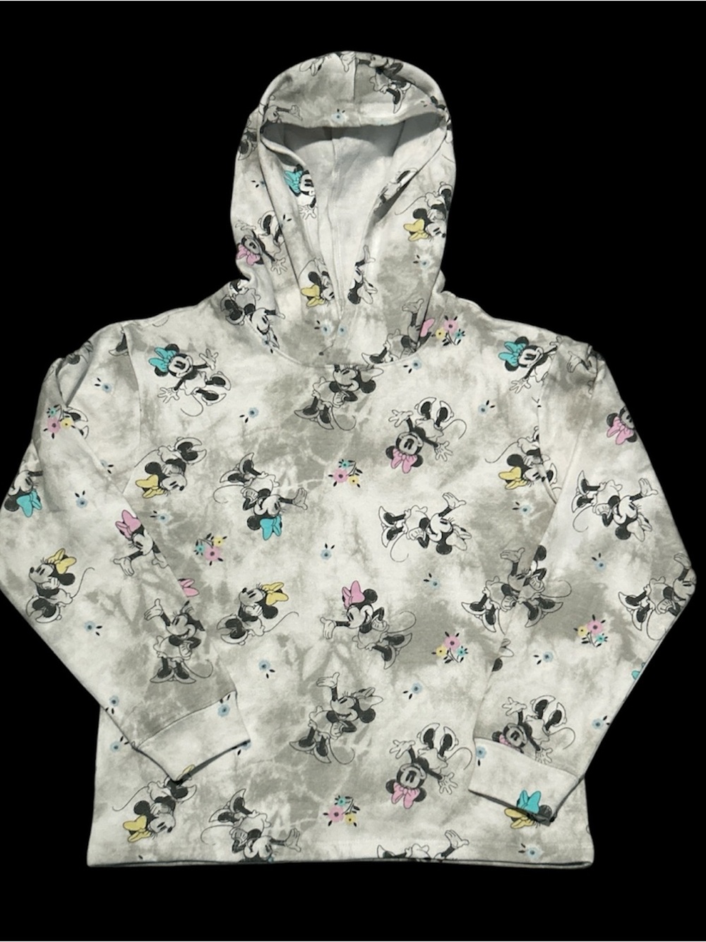 Disney Classic Minnie Mouse Grey White Hoodie Sweater